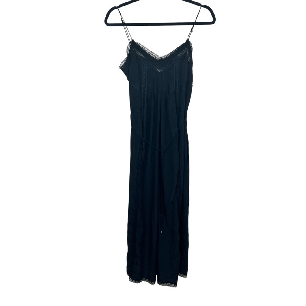 ZIMMERMANN Pintuck Jumpsuit In Black 0 Wide Leg Silk Lace - Picture 2 of 8